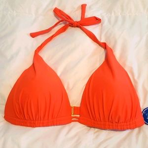 Orange triangle bikini top NWT
